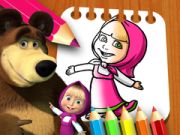 Trò chơi Sách tô màu Masha và Gấu trực tuyến Trò chơi Sách tô màu Masha và Gấu trực tuyến
