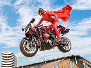 Trò chơi Real Motorbike Super Hero Stunt 3D trực tuyến
