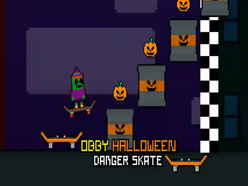 Trò chơi OBBY Halloween Danger Skate trực tuyến
