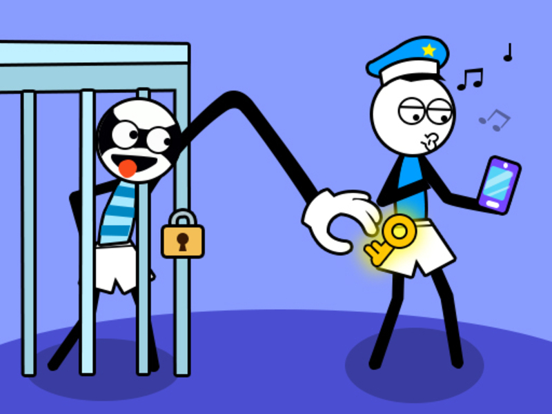 Trò chơi Stickman troll kẻ trộm câu đố trực tuyến