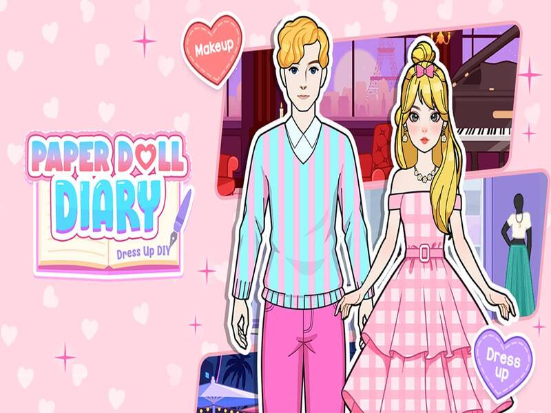 Trò chơi Nhật ký búp bê giấy: ăn mặc DIY trực tuyến
